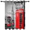 Rideau londres cabine téléphonique rideaux pour chambre salon rideaux cuisine enfants fenêtre moderne décor à la maison