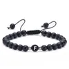 Perlé De Mode Bracelets En Pierre Naturelle Az 26 Lettres Noir Onyx Perles Tressé Strand Bracelet Couple Haute Qualité Bijoux Drop Delive Dhy0C