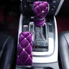 New Winter Rhinestone Crystal Soft Plush Gear Shifter Collars Cover Auto Handbrake Covers Seat belt Case Auto Interior Accessories