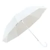 جديد مجاني مجاني من المظلة البلاستيكية النباتية كلها بيضاء صغيرة فنية طالبة الطالبة الطالبة مباشرة مقبض طويل المقبض المظلة