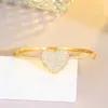 Bangle Beaqueen Pinte Heart Banles Błyszcząca sześcienna biżuteria z cyrkonii dla kobiet Party Brides Akcesoria Wesele B270