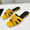 Woven hollow leather sexy outdoor beach womens sandals Flat sole sandals 2023 Summer Luxury Designer slippers Sizes 35-43 +box