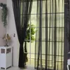 Curtain Solid Color Bedroom Drap Sheer Wedding Glass Yarn Voile Door Window Screening Valances Home El Decor D35