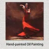 Arte de figuras realistas em tela texturizada Paixão Flamenco Beleza Pinturas a óleo figurativas artesanais Arte de dança Decoração de casa