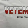 Herr t-shirts Vetements t skjortor herrkläder svart vit polen flagga tungt tyg vtm överdimensionerad avslappnad kort ärm tänk globalt broderat t230602