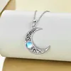 Pendant Necklaces CAOSHI Fancy Imitation Opal Necklace With Moon Shape Design Female Anniversary Party Accessories Aesthetic Lady Chic