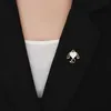 Pins Brooches Women's simple white shell lovely crown dog suitable for women luxury gold stone alloy animal brooch safety pin G230529