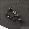 Nombril Bell Button Anneaux Anodisé Noir Ventre Piercing Ombligo 14G Barre De Vis Nombril Helix Boucles D'oreilles Corps Bijoux Drop Delivery Dh4Me