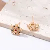 Coloré perle Zircon femmes mode coréenne arc noël boucles d'oreilles nouvel an cadeau bijoux G230602