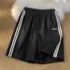 Vrouwen Shorts MEXZT Gestreepte Shorts Vrouwen Zomer Streetwear Losse Wijde Pijpen Shorts Koreaanse Casual Elastische Taille Sport Shorts Bf Paar Oversized 230602