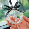 Nouveau diamant perle voiture pendentif mignon dessin animé coeur étoile glands rétroviseur ornements strass femme voiture Decro accessoires