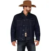 Herrjackor Fashion Classic Wash Denim Jacket Solid Western Style Men's 2023 Short Homme Men Clothing