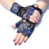 4Pair Fashion Sunscreen Fingerless spetshandskar för Woman Ride Dance Performance Gloves