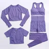 Men's Pants Seamless Yoga Suit 2/3/5 Pcs Sports Shirts Crop Top Leggings Sport Set Gym Clothes Fitness Tracksuit Workout Femme