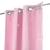 Curtain VORCOOL Double Layer Star Cut Out Drapes Girls Bedroom Grommet Window (Pink)