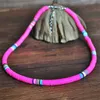 Naszyjniki wisiorek bohemian kolorowy gliniany naszyjnik choker dla kobiet dziewczęta boho tęczowe polimer gliniane koraliki regulowane kołnierz biżuteria femme 2020 J230601