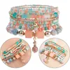 Braccialetti con ciondoli Perline bohemien impilabili Braccialetti colorati elasticizzati multistrato per donna