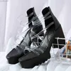 Telotuny sandalen dames dikke hakken transparante ritssluiting waterdicht platform hoge hakken sandalen 2021 nieuwe zomer rome schoenen l230518