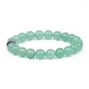 Strand Natural 8mm de pulseira verde de aventurina ajuste para joalheria homens e mulheres DIY apresentam acessórios de hematita de amuleto