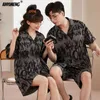 Pijamas sexy Nueva moda de verano Conjuntos de pijamas de algodón suave para pareja Hombre y mujer Pequeño dinosaurio Impresión Ocio Ropa de casa para jóvenes amantes J230601