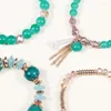 Strand 4Pcs/Set Boho Faux Pearl Tassel Chain Charm Beaded Bracelet Women Jewelry