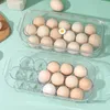 Lagringsflaskor 16 GRID EGG BOX TRAY MED LID Kök Kylskåp Transparent Drop Rack Boxes Organizer