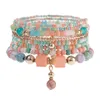 Braccialetti con ciondoli Perline bohemien impilabili Braccialetti colorati elasticizzati multistrato per donna