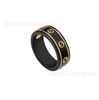 designer jewelry bracelet necklace ring high quality same black white ceramic Sterling Plated gold thread couple ringnew jewellery