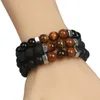 Beaded Fashion Natural Black Lava Stone Armbanden Chakra Tijgeroog Kralen Armband Voor Mannen Vrouwen Stretch Yoga Sieraden Drop Levering Dhrxq