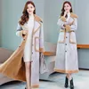 Trench da donna Moda elegante coreano in pelle scamosciata di agnello in lana Giacca invernale da donna Parka Feminina Maxi cappotto spesso in cotone 5233