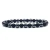 Strand Classic Stone Bracelet Men Handmade 8mm Simple Lava Hematite Beaded For Jewelry Gift