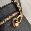 10A Mirror Quality Designers Mini Vanity Case Bags 19cm Womens Real Leather Black Purse Luxury Handle Embossed Pattern Handbag Crossbody Shoulder Strap Box Bag