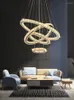 Lampy wiszące luksusowy salon kryształ żyrandol nowoczesne LED srebrne oświetlenie multi pierścieni schody główne jadalnia sypialnia światło jadalne