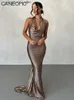 Abiti da festa Prom Halter Backless Maxi abito aderente Donna Estate Sexy Elegante da sera Party Night Club Ladies Bodycon Dance Wrap Abiti lunghi T230602