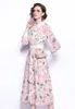 Casual Dresses ZUOMAN Women Autumn Elegant Floral Dress Shirt High Quality Long Office Lady Party Robe Femme Runway Designer A-Line Vestidos