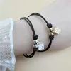 Charm Bracelets Anslow Fashion Design Geometric Cube Charms Pendant Cute Leather Bracelet Teen Girls Student Birthday Gift 2023 Christmas