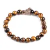 Beaded Strand Armband Natuursteen Tiger Eye 8Mm Gem Bead Retro Dragon Head Mannen Armbanden Healing Sieraden Voor Vrouwen Psera Drop Deli Dhvrs