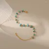 Lien Bracelets Turquoise Pierre Naturelle Bracelet Femme En Chaîne Dorée Perles Irrégulières À La Main Pulsera Designer Boho Bijoux