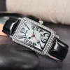 Frankerly Rectangle мужские часы новые высококачественные бриллиантовые батарейки с кристаллами кварцевый модный бренд Роскошные женские часы с бесплатной доставкой