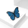 Fashion Simple Cute Blue Butterfly Brooches For Women Enamel Alloy Animal Brooch Safety Pins