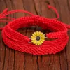 Charm Bracelets Womens Bracelet Handmade Bohemian Summer Rope Sunflower Set Adjustable Friendship Beach Ankle Ocean Jewelry For Wome Dha8V