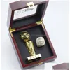 Solitaire Ring 56Pcs 1967 To 2023 Basketball Team Champions Championship Trophy With Wooden Display Box Set Sport Souvenir Men Women Dhcto