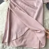 Casual Dresses Foamlina Shirt Dress Women mode Summer Solid Lapel Collar Three Quarter Sleeve Buttons Slim Fit Kne Length Oregelbundet