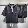 Survêtements pour hommes 2023 Hip Hop vêtements pour hommes été 2 pièces ensemble mode vêtements Streetwear Shorts tenues léger respirer