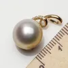 Kedjor Lysande äkta South Sea Cultured Pearl Pendant Jewelry 14K Yellow Gold 12,1mm