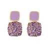 Charme rétro tempérament Europe et Amérique 2023 nouvelle haute qualité violet strass femmes exquis niche mode boucles d'oreilles G230602