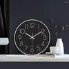 Wanduhren 8 Zoll Stille Uhr Kunststoff Batteriebetrieben Quarz Rundes Zifferblatt Geräuschlos Wohnzimmer Digital