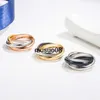 Band Rings Classic 925 sterling silver color separation trinity ring Women's personality simple fashion brand party high grade jewelry J230602