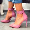 Sukeia yeni moda kadınlar bahar pompaları sivri ayak parmağı seksi stiletto topuk kayısı parti ayakkabıları artı ABD boyutu 5-15