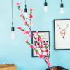 Decorative Flowers 1pc 6 Fork Simulation Peach Blossom Artificial Silk Fake Wedding Party Home Room Decoration Plant Wall Material